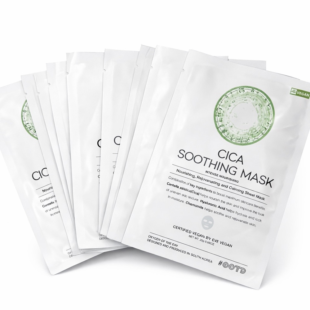 OOTD+ Cica Soothing Sheet Mask (10) Korean Skincare - Centella + Chamomile